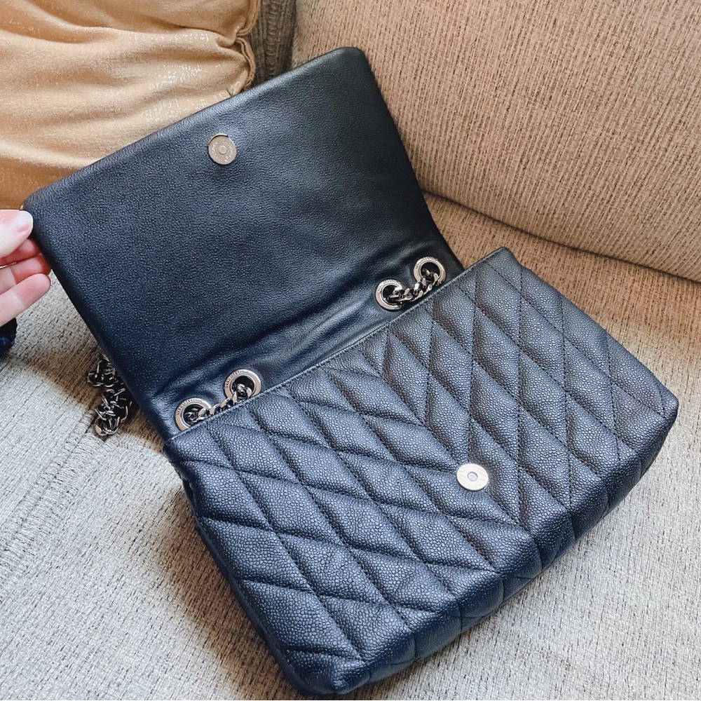 Karl Lagerfeld Black Quilted Chain Shoulder Bag - Picture 5 of 11